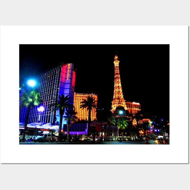 Eiffel Tower Paris and Ballys Hotel Las Vegas America Wall Art by AndyEvansPhotos